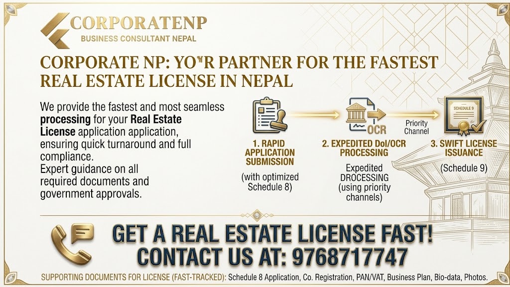 Fastest real estate license service in Nepal 